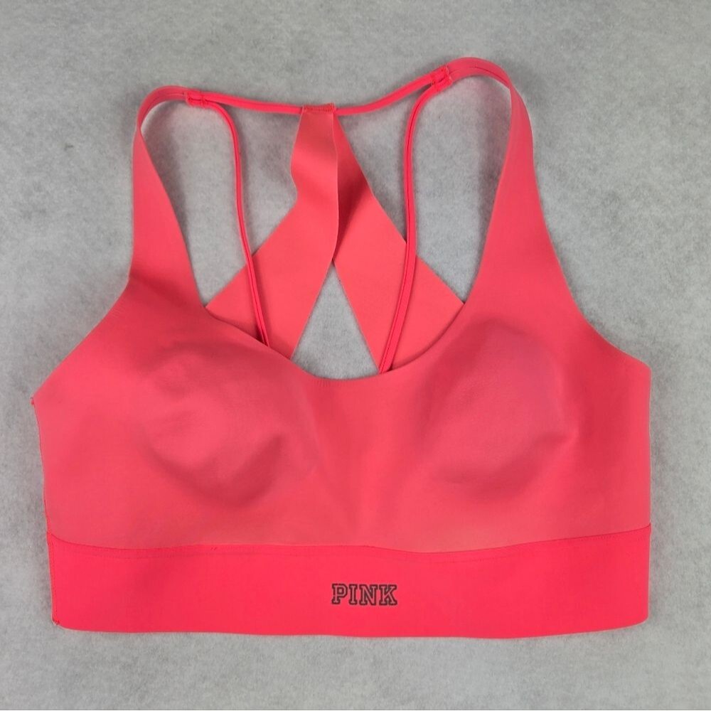 PINK Victoria's Secret Coral-Pink Sports Bra